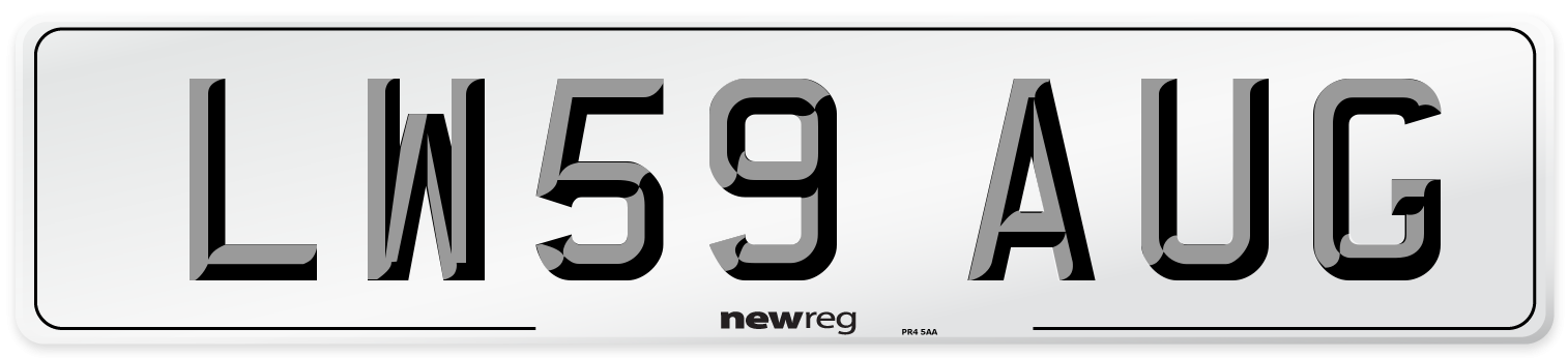 LW59 AUG Number Plate from New Reg